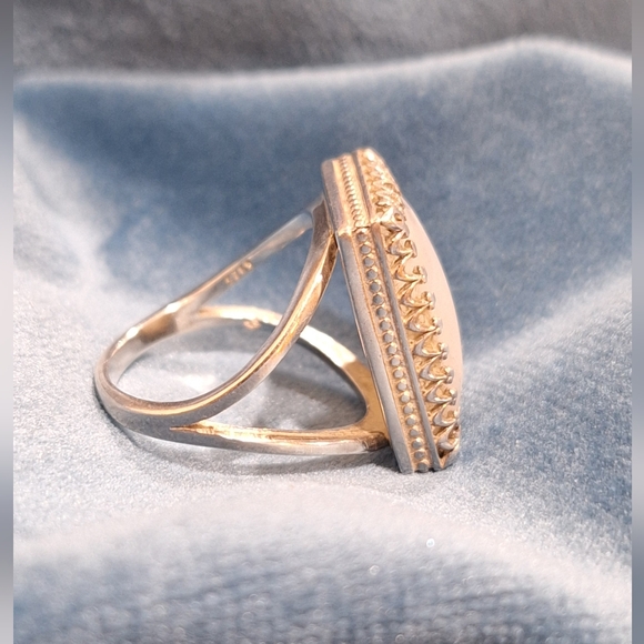 Moonstone Square Statement Ring Size 7 Sterling Silver 925 Big Stone Split Band - Picture 8 of 16